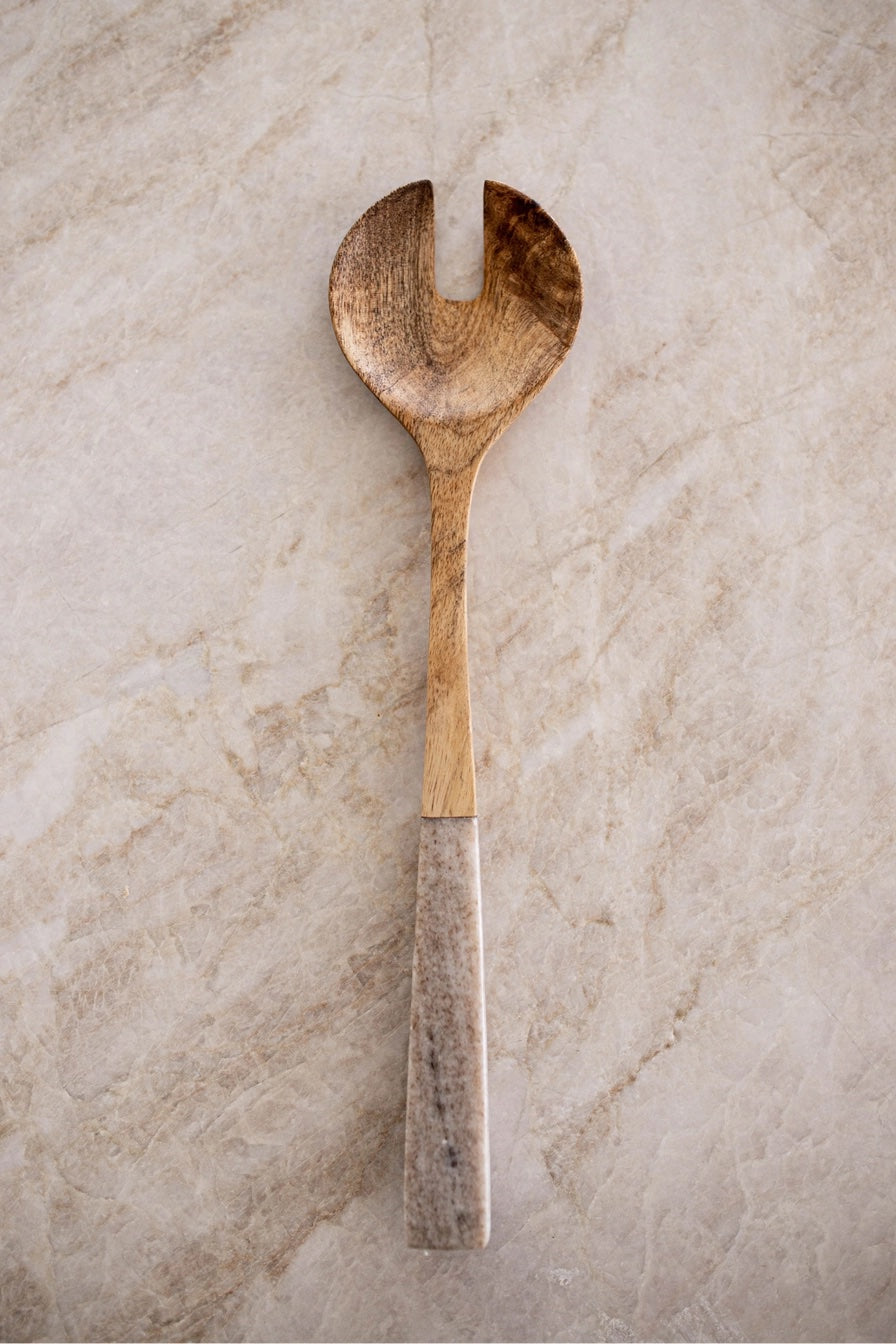 Marble + Wood Serving Spoons